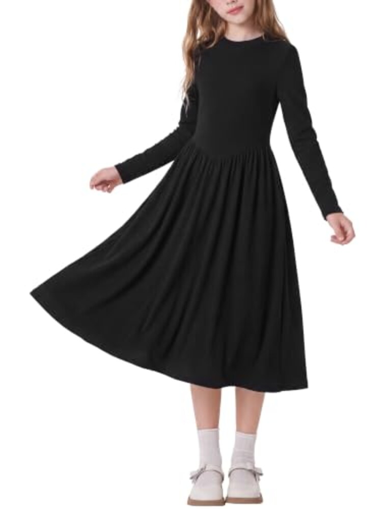 HOZIY Girls Maxi Dress Size 8-10 Black L