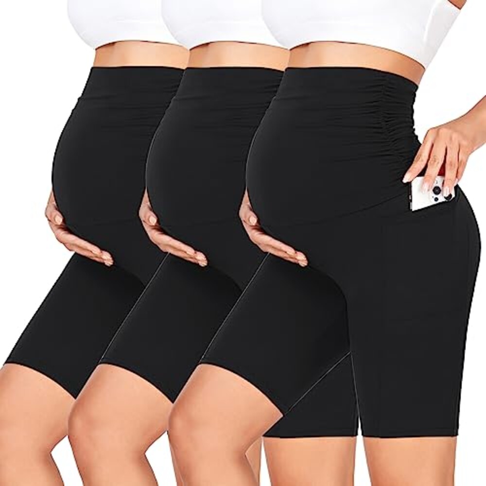GROTEEN 3 Pack Women's Maternity Shorts