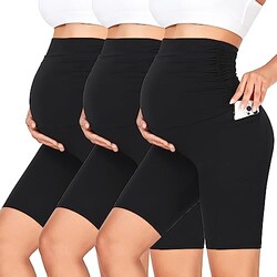 GROTEEN 3 Pack Women's Maternity Shorts