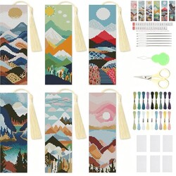 NEGEKFKX 6 Pcs Landscape Cross Stitch Bo