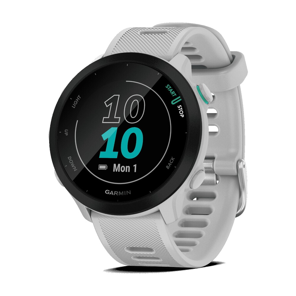 Garmin Forerunner 55, GPS Running Watch with Daily Suggested Workouts, Up to 2 weeks of Battery Life, White