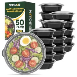 24oz Round 50-Pack Meal Prep Containers