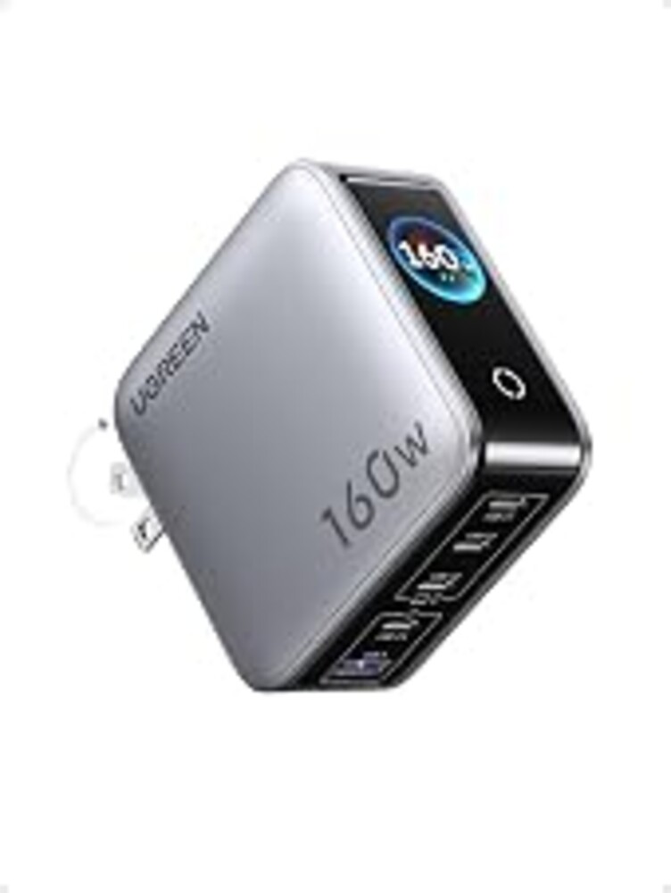 UGREEN Nexode Pro Charger, 160W GaN 5-Port Fast USB C Wall Charger Block, Type-C Charging with Smart Display & Touch Control Compatible for MacBook Pro/Air, iPhone 17/16 Series, iPad, Galaxy
