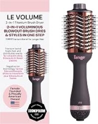 L'ANGE HAIR Le Volume 2-in-1 Titanium Blow Dryer Brush | Frizz Control Blowout Hair Dryer Brush for Drying and Styling | Volumizing Hot Air Styler for All Hairstyles | Oval Barrel | Black - 75mm