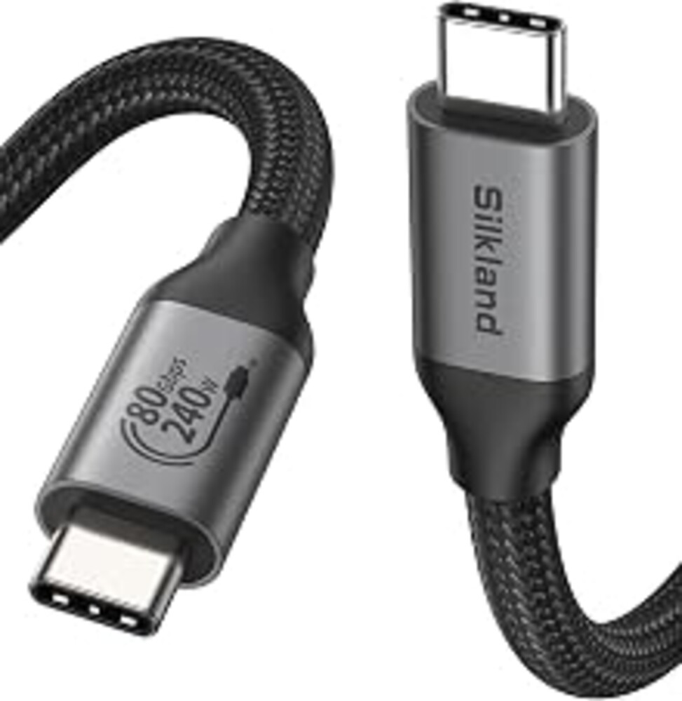 Silkland 80Gbps USB 4 for Thunderbolt 5 Cable 5FT, 120Gbps Bandwidth, 240W | up to 4K@540Hz/Dual 8K, USB-IF Certified, Braided USB C Video Cable Compatible for Thunderbolt 4, SSD, MacBook, iPhone17