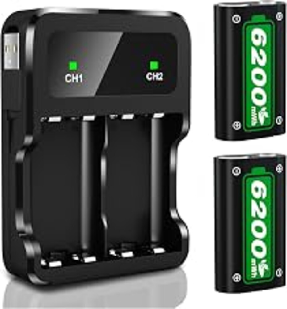 Ponkor Rechargeable Battery Pack for Xbox Controllers, 6200 mWh Fast Charging Kit for Series X|S & Xbox One