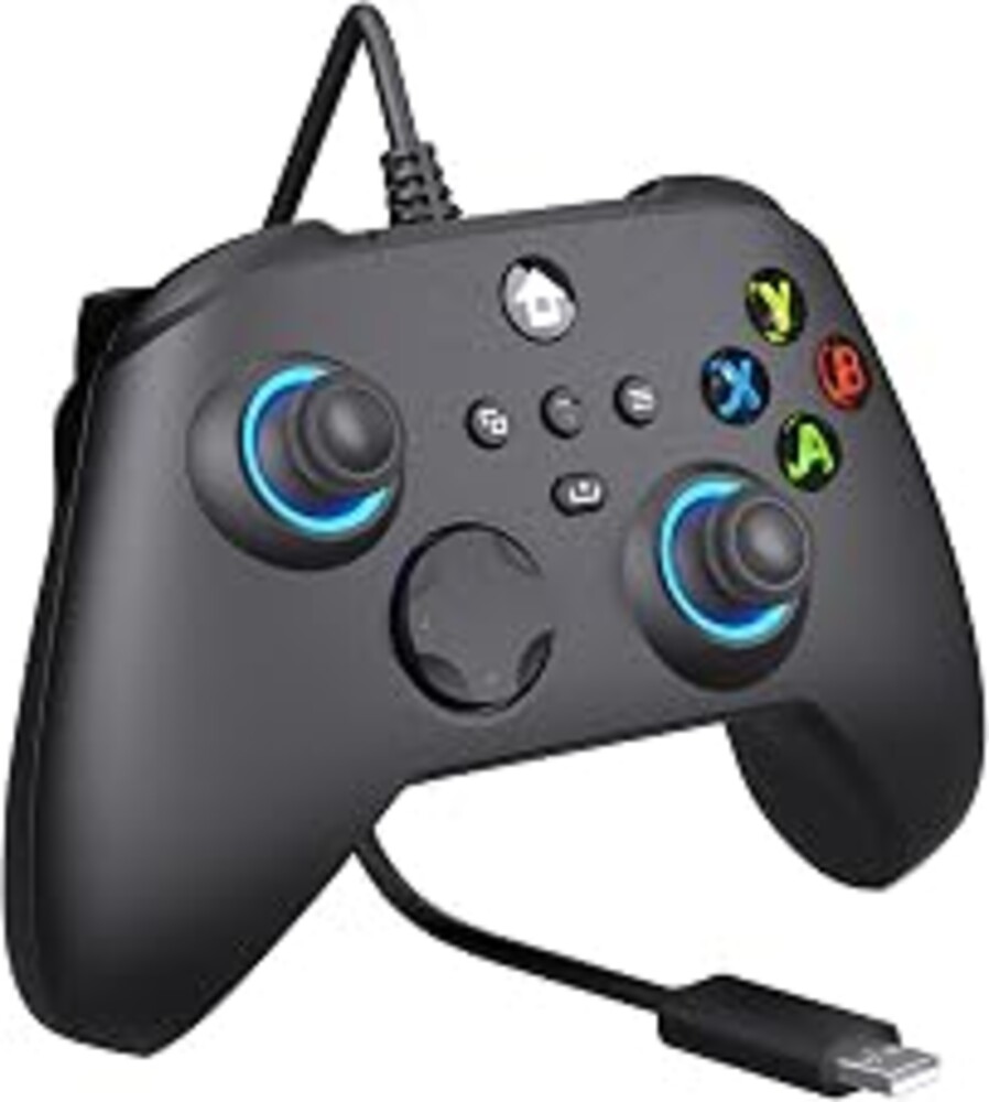 YUYIU Wired Controller for Xbox One, Xbox Series X|S, PC, Steam, iOS | Hall Effect Trigger,7 Colors RGB Light,Macro,Turbo,8-Way D-Pad,3.5mm Audio Jack,Dual Vibration (Phantom Black,7.2FT)
