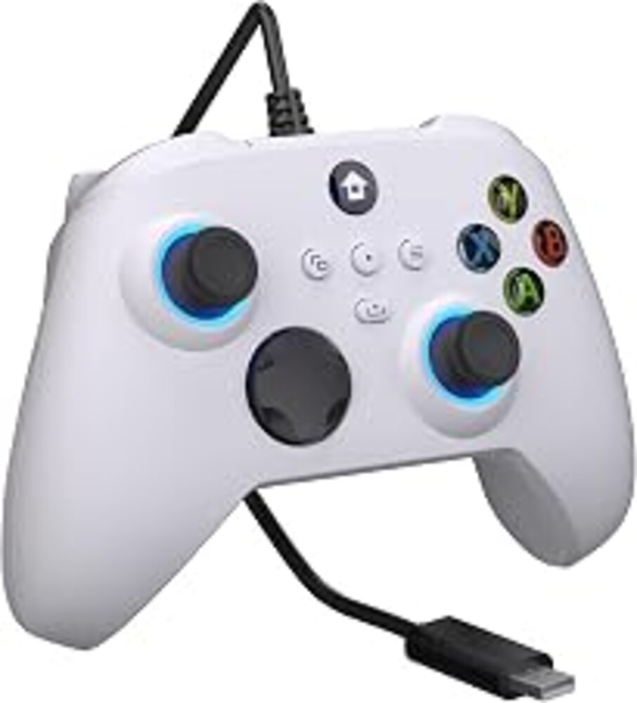 YUYIU Wired Controller for Xbox One, Xbox Series X|S, PC, Steam | Hall Effect Trigger,7 Colors RGB Light,Macro,Turbo,8-Way D-Pad,3.5mm Audio Jack,Dual Vibration (Phantom White,7.2FT)