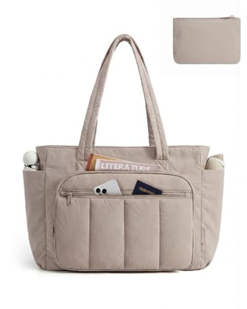 BAGSMART Tote Bag for Women, 2 Set Puffe