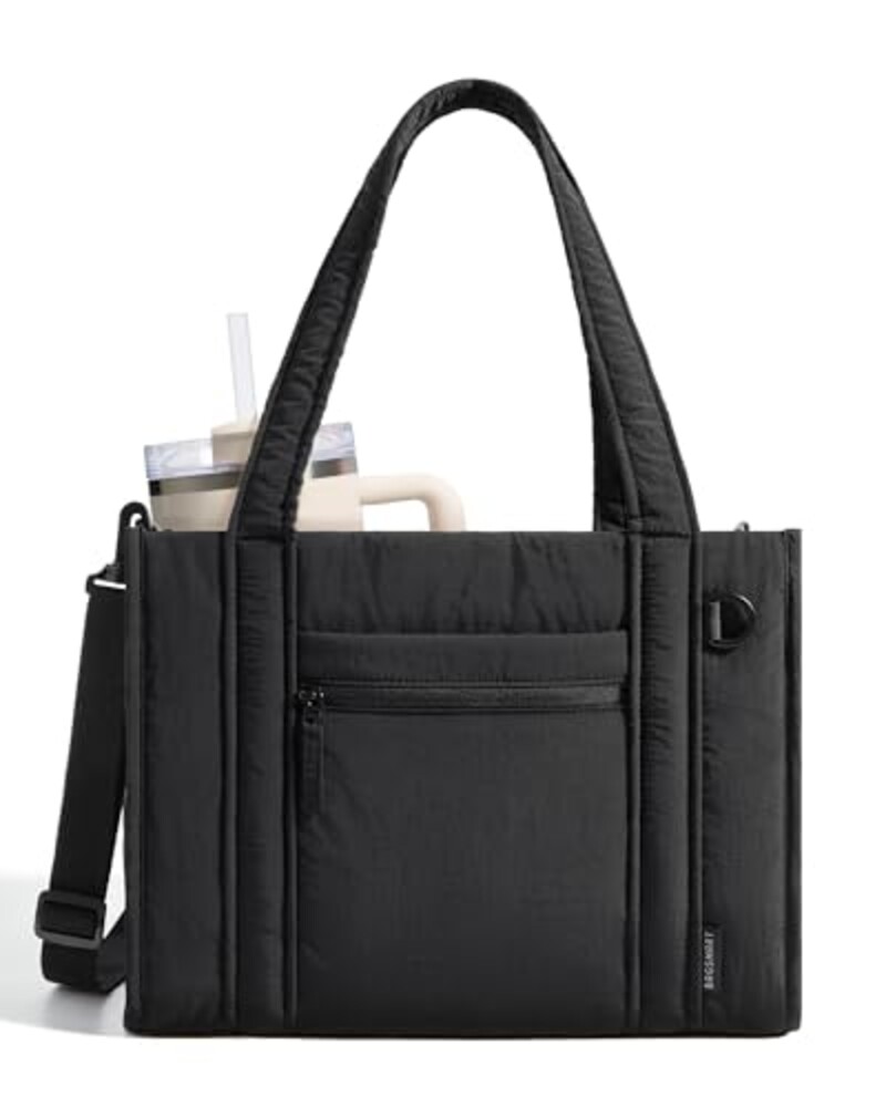 BAGSMART Boxy Tote Bag for Women, Crossb