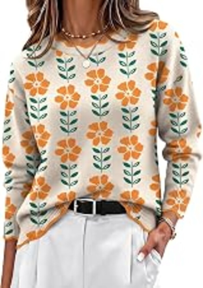 Zeagoo Sweaters for Women 2026 Fall Outfits Long Sleeve Winter Clothes | Cute Crew Neck Sweater, Womens Fall Fashion, Trendy Loose Knit Women's Tops, Dressy Business Casual Outfits