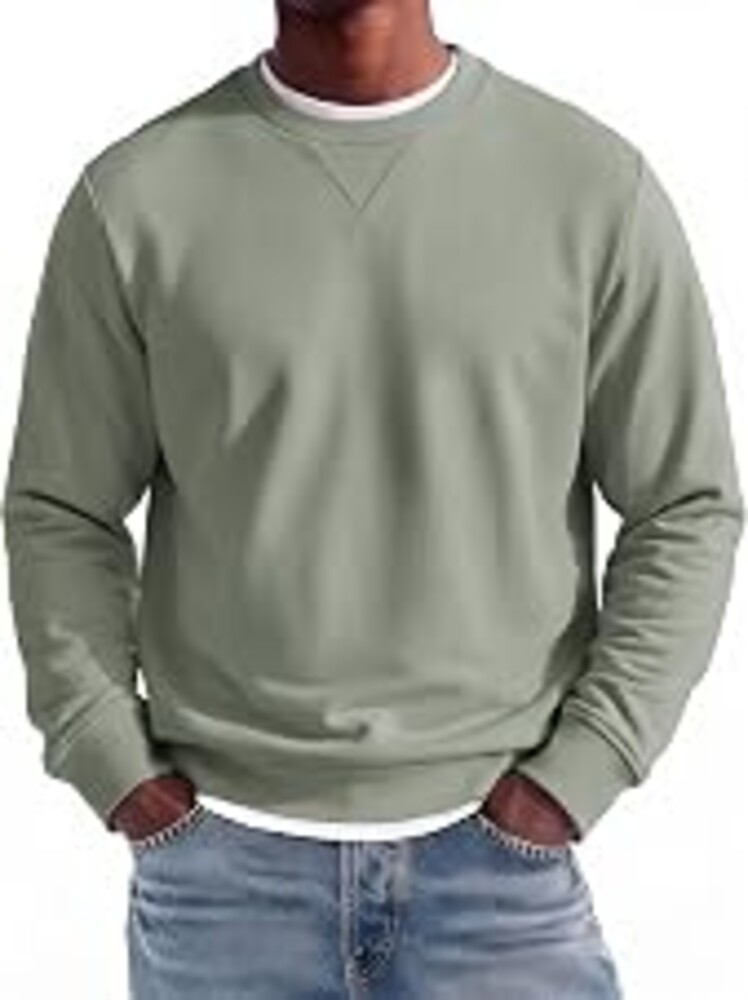 COOFANDY Mens Crewneck Sweatshirt Lightweight Casual Fall Winter Pullovers | Soft and Lightweight, Solid Color, Classic Fit, Gender-neutral, Home and Outdoor, Fall Winter