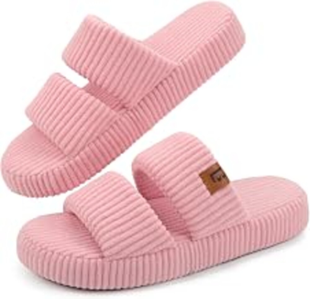 LongBay Slippers for Women Memory Foam Open Toe Indoor House Shoes Gifts | Dual-Strap Slide Sandals, Comfortable Cushioning , Lightweight Non-Slip Sole, Home Bedroom, Birthday Gift, Machine Washable