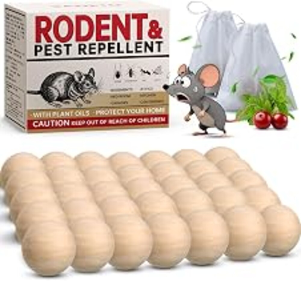 Mouse Repellent 36 Balls, Peppermint Rodent Repellent for Indoor & Outdoor Use, Long-Lasting Safe Mice Deterrent, Natural Effective Moth Balls for Rodent Control for Home, Car & Garden