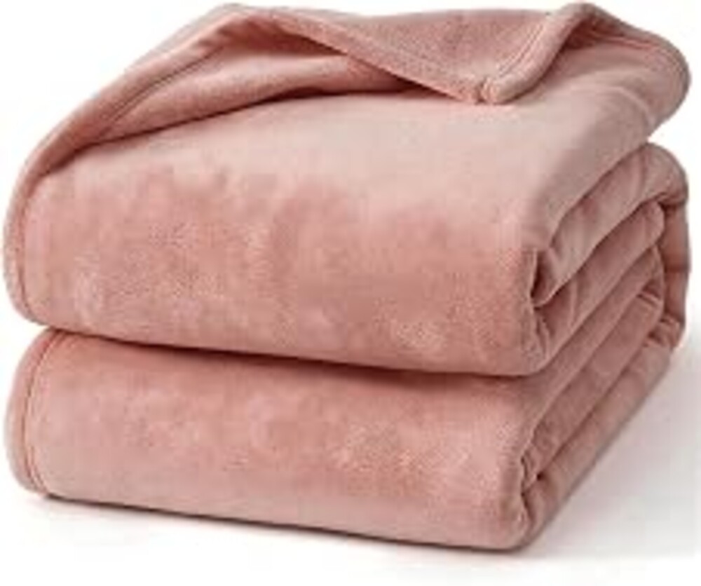 Hansleep Throw Dusty Pink Fleece Blanket, Soft Flannel Bed Blanket | Fuzzy Cozy Blanket 50x60 Inches, Multi-use for Bed, Sofa, Couch, Travel, Camping, All Season Warm Lightweight Cover