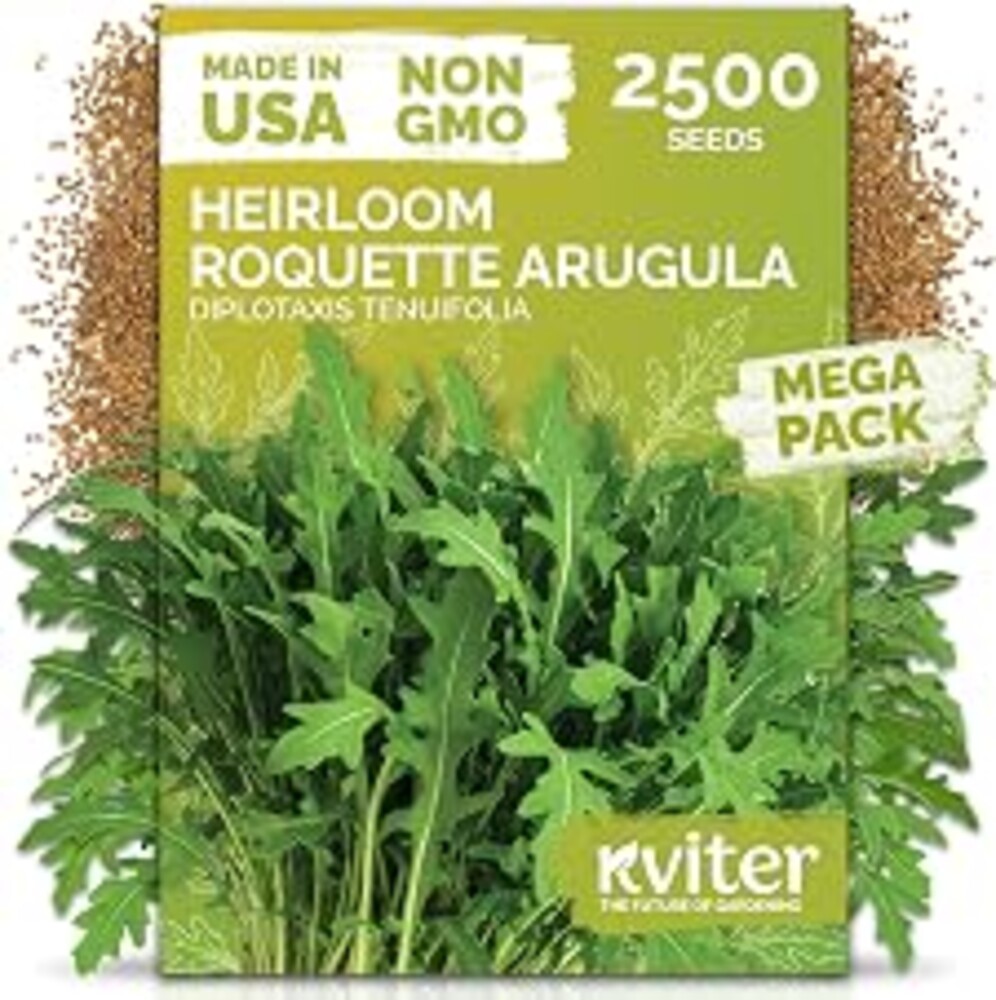 2,500 Roquette Arugula Heirloom Herb Seeds, Diplotaxis Tenuifolia | Arugula Fresh, Wild Rocket Seed Packets, Heirloom Seeds, Perennial Herb Seeds for Planting in Indoor and Outdoor Garden