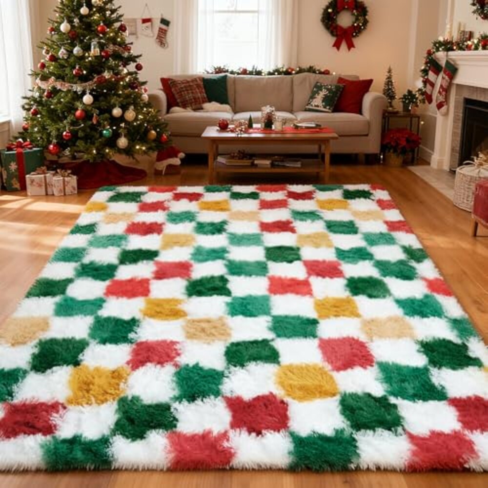 Christmas Area Rug 5x8 for Bedroom Livin