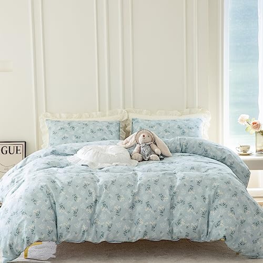 BUPIRD Floral Queen Duvet Cover, 100% Br