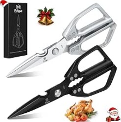 Ethyxe Kitchen Scissors Set - All Purpose Meat Cutting Shears | Heavy Duty Japanese Style, Dishwasher Safe, Sharp Food Scissors for Chicken Bones, Turkey, Fish & Vegetables