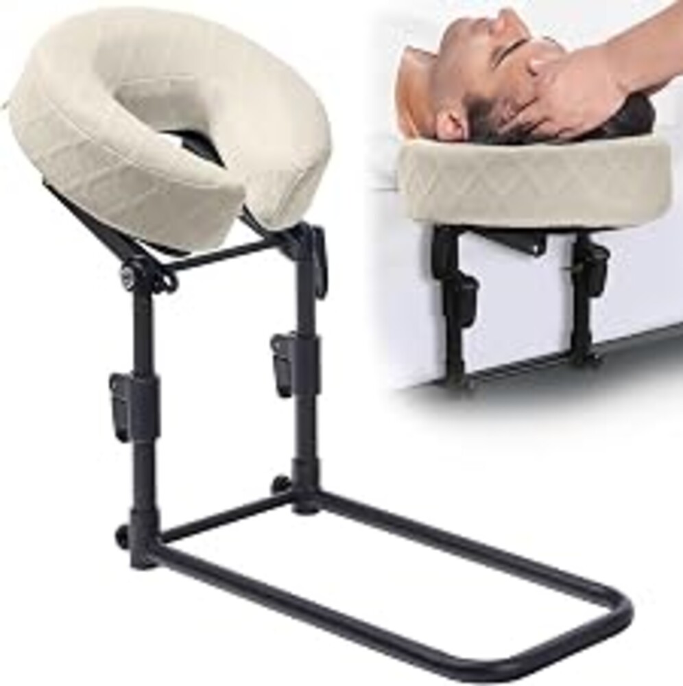 KONOVOLY Massage Headrest for Bed with Washable Pillowcase, Adjustable Home Mattress Top Massage Kit, Headrest Face Cushion, After Eye Surgery Face Down Pillow (Light Yellow)