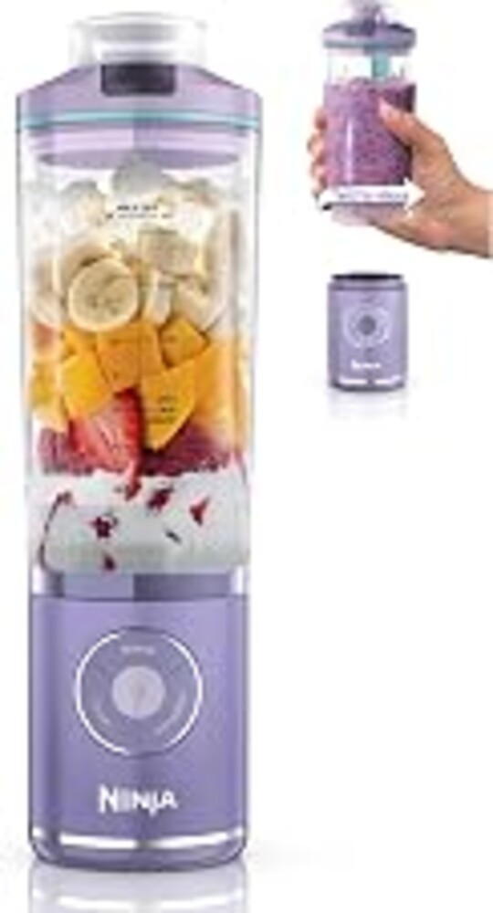 Ninja Blast Max Portable Blender, Twist & Go, 22oz, Purple, BC251PU | Twist & Go removable 22-oz vessel. Auto-iQ Crush & Smoothie programs, cordless. Dishwasher safe, leakproof lid.