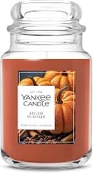 Yankee Candle Spiced Pumpkin Scented Candle, 22oz Large Jar | Up to 150 Hour Burn Time, Room Filling Fragrance, Long-Lasting Scent, Premium Plant Wax Blend, Consistent Burn, Giftable