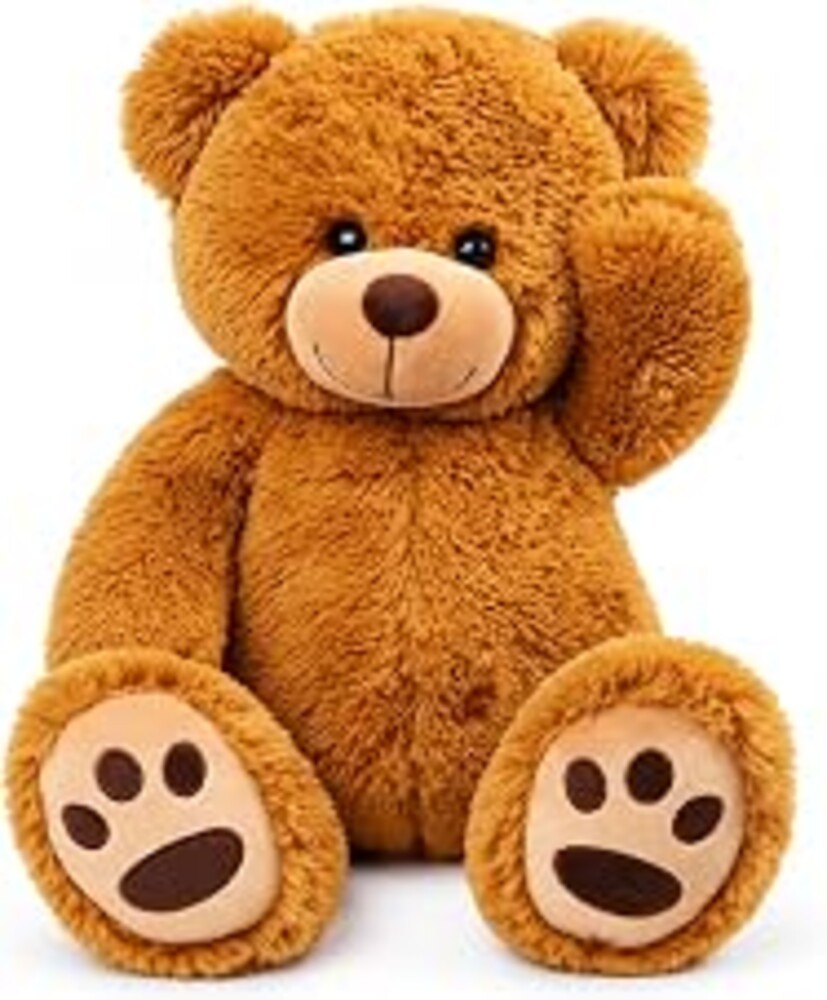LotFancy Teddy Bear Stuffed Animals, 20 inch Soft Plush Toy, Brown | Cute Footprint Plushie For Easter And Birthday Gifts, Soft Huggable Toy For Toddlers Cuddling, Snuggling & Bedtime.