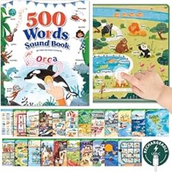 Timetome 500 Words Sound Book for Kids | Interactive Educational Toy with 23 Themes, Touch Activated Audio Book for Vocabulary Development and Early Education