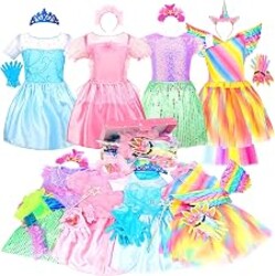 LIMIROLER Princess Dress Up Clothes for Little Girl Role Play Costume Gift Set Princess Dress Up Toys for Toddler Girls