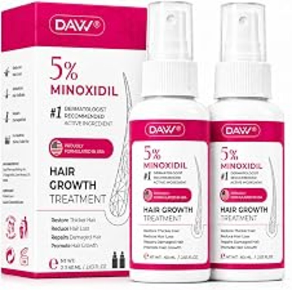 5% Minoxidil Spray for Women Hair Growth: Extra Strength Hair Regrowth Treatment – Topical Minoxidil for Women - Revitalize Hair Follicles & Regrow Thicker, Fuller Hair – Hair Loss Solution - 2 Packs