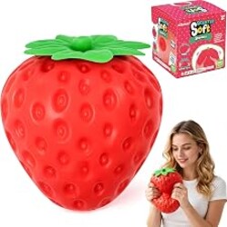 dZbGift Strawberry Squishy-5.5 Inch Jumbo Slow Rising Squishys,Squeeze Toys,Giant Strawberry Squishy,Soft Fruit squishys,Sensory Toys for Stress Relief, Party Favors Gift for Boys Girls Adults