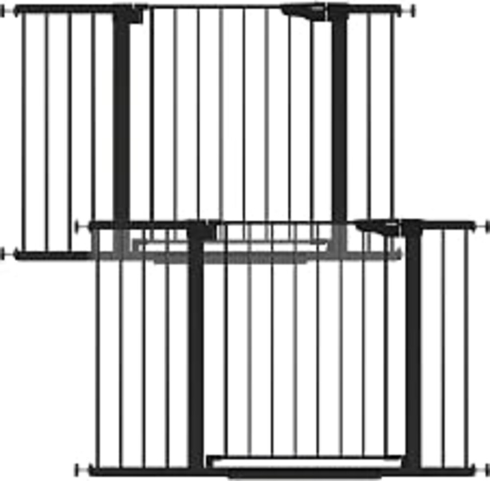 Cumbor 2-Pack 30-48 in Baby Gate for Stairs, Auto Close Dog Gate, Black | Mom's Choice Awards Winner, Double Lock Safety for Doorways, Child Gate for Toddlers & Pets, Pressure or Hardware Mounted