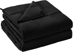 yescool Weighted Blanket for Adults 20lbs Queen Size, 60" x 80", Black | Cooling Heavy Comforter for Sleeping Perfect for 190-210 Lbs, Breathable Bedding Blanket With Glass Bead, Machine Washable