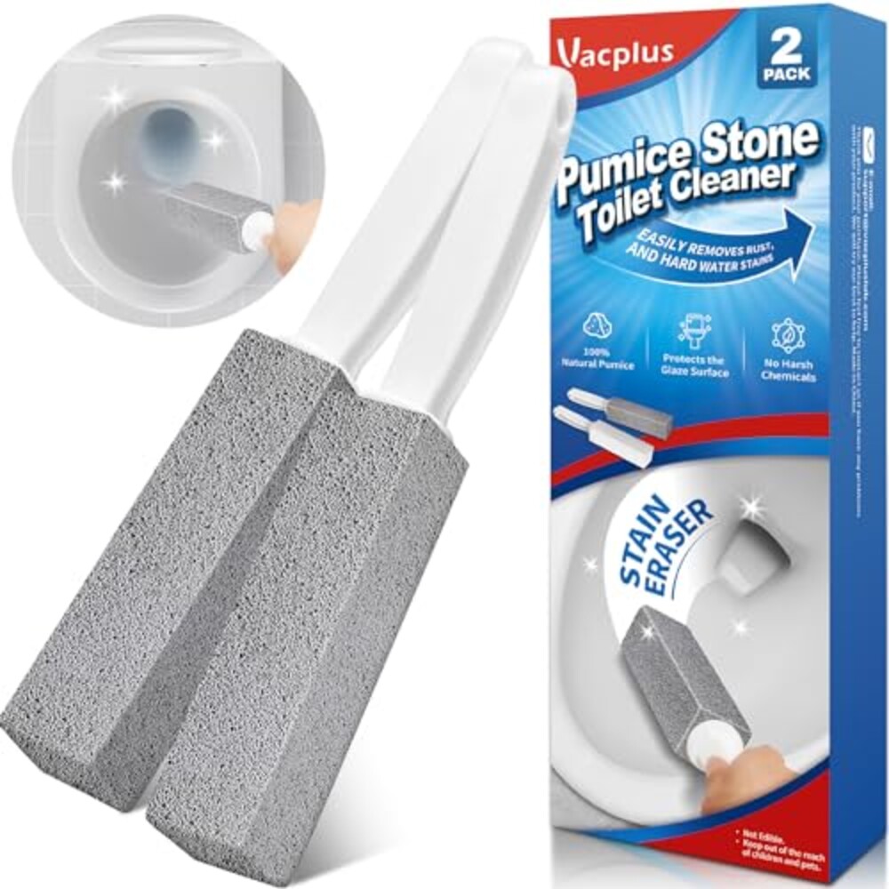 Vacplus Toilet Brush, 2 Pack, 100% Pumic