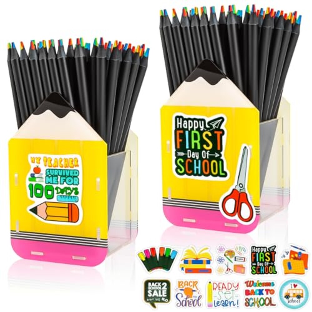YGAOHF 2 Pack Cute Pencil Holder, Acryli
