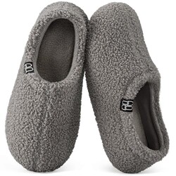 HomeTop Women's Fuzzy Curly Fur Loafer S