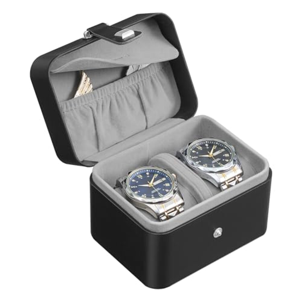 SONGMICS 2 Watch Travel Case, 2-Slot Wat
