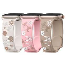 Floral Engraved Silicone Band for Apple