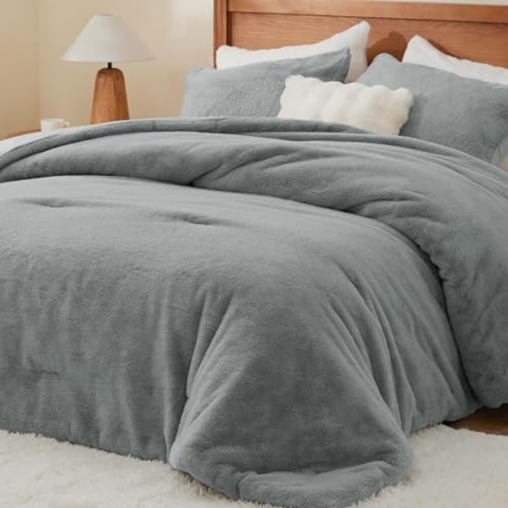 BEDELITE Faux Fur Queen Comforter Set Gr