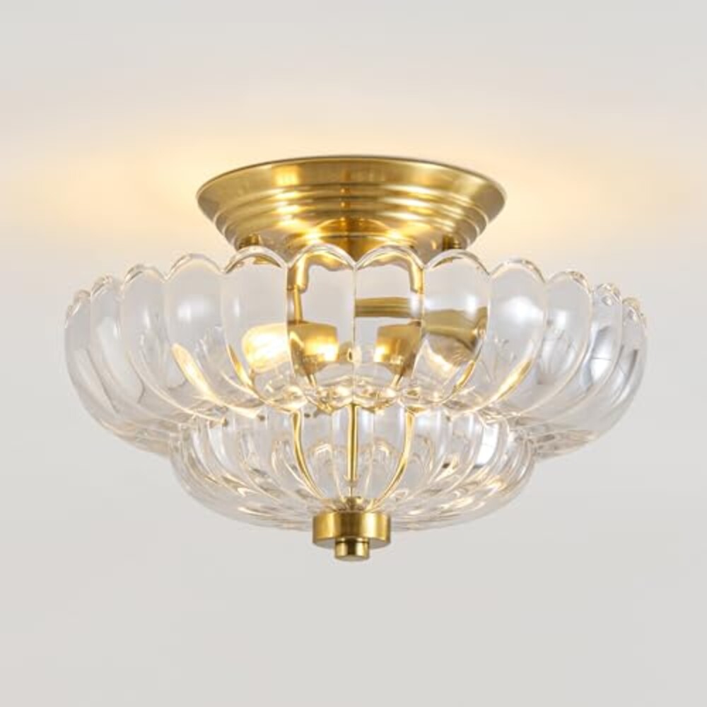 HONIEGG 12" Brass Gold Vintage Scalloped