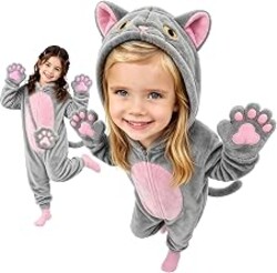 Black Cat Costume for Girls - Halloween Costume for Kids Role Play with Bag | Halloween Dress Up Animal Onesie Costume for Kids Age 3-10 Cosplay Party, Theme party