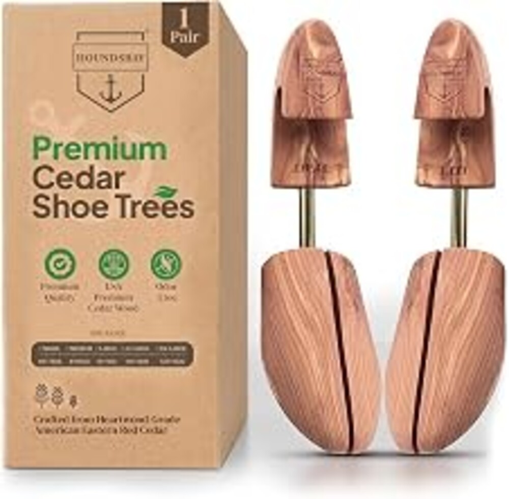 HOUNDSBAY Cedar Shoe Tree, Shoe Trees for Men & Women - Shaper & Stretcher | 100% Aromatic Red Cedar Wood Shoe Trees for Boots & Sneakers, Natural Crease Protector & Shoe Shaper, Shoe & Boot Trees