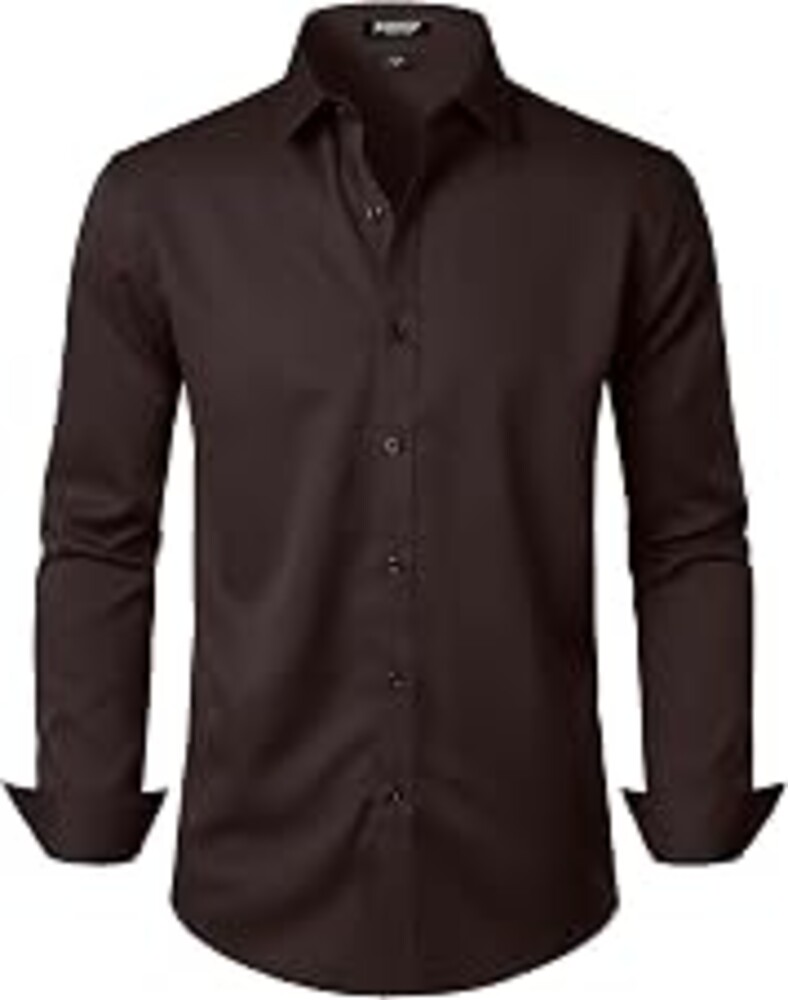JEMITOP Mens Stretch Wrinkle Free Dress Shirts | Formal, for Wedding, Prom, Long Sleeve, Button Down