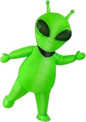 Inflatable Alien Costume Adult Green Blow Up Halloween Ride On Full Body