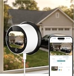SOLIOM 2K Window Camera, LCD Touchscreen,24/7 Recording, 2.4&5GHz WiFi | Indoor Camera for Home Security,No Drill,Anti-Glare Color Night Vision,AI Motion Detection,Apartments & Rentals,Plug in