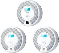 X-Sense Smoke Detector Carbon Monoxide Detector Combo, SC07, 3-Pack | 10-Year Sealed Battery (Not Hardwired), 2-in-1 Smoke & CO Detection, LCD Display, UL 217 & UL 2034 Certified