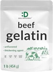 Unflavored Beef Gelatin Powder, 1lb – Grass Fed & Pasture Raised Bovine – Natural Thickener & Stabilizer for Cooking & Baking – High Collagen Protein Source – Non-GMO, Keto Friendly