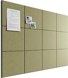 Bumusty 48"x 36" Large Felt Bulletin Board Tiles,Seaweed | 12-Pack Cork Board Alternative, Wall Decor, 30 Pushpins, 60 Adhesive Tabs, Vision Board, Office, Classroom, Home, Dorm