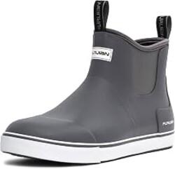Furuian Men's Deck Boots Waterproof Ankle Rain Boots Fishing Boots | Anti-Slip Rubber Slip On Neoprene Booties Garden Boots Outdoor Rain Shoes for Boating Sailing Farming