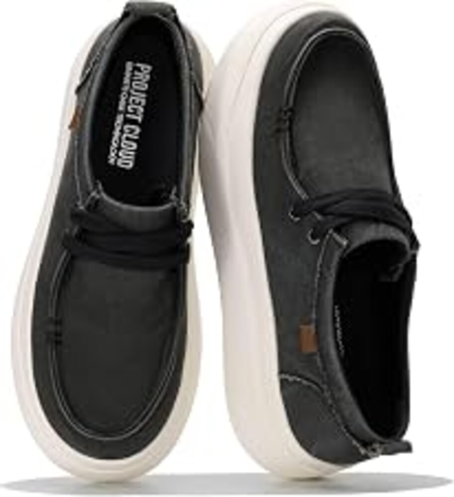 Project Cloud Canvas Platform Loafers for Women Boat Shoes for Women (Dana) | Canvas Womens Sneakers with High Density SmartFoam Insole Womens Shoes - Lightweight Womens Sneakers Women Footwear